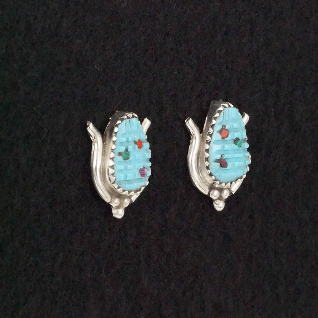 Tracy Bowekaty Turquoise & Sterling Silver Earrings