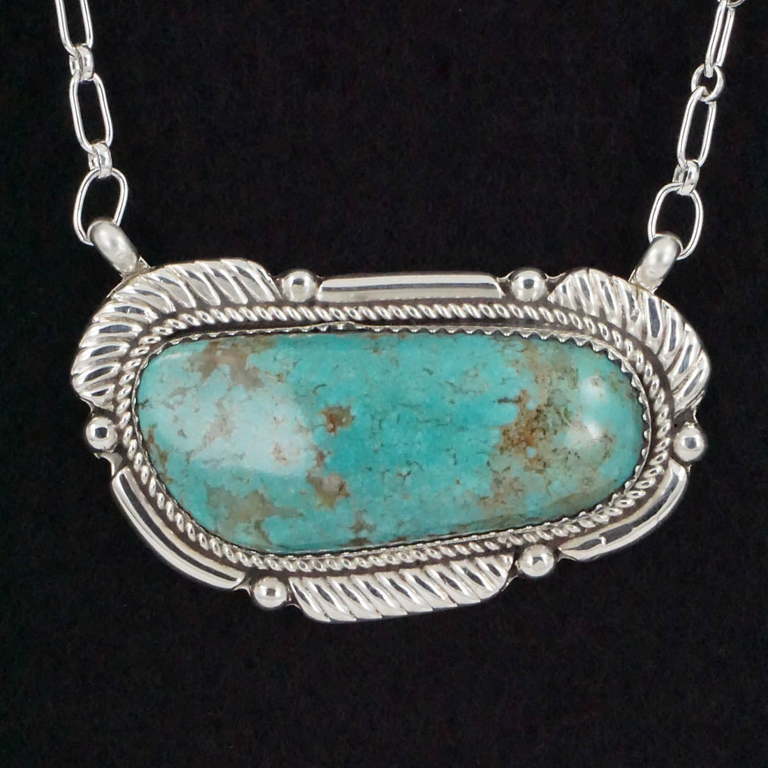 Kenny Calavaza Turquoise & Sterling Silver Necklace