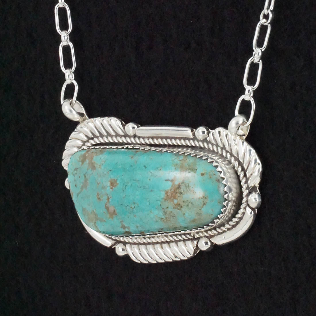 Kenny Calavaza Turquoise & Sterling Silver Necklace