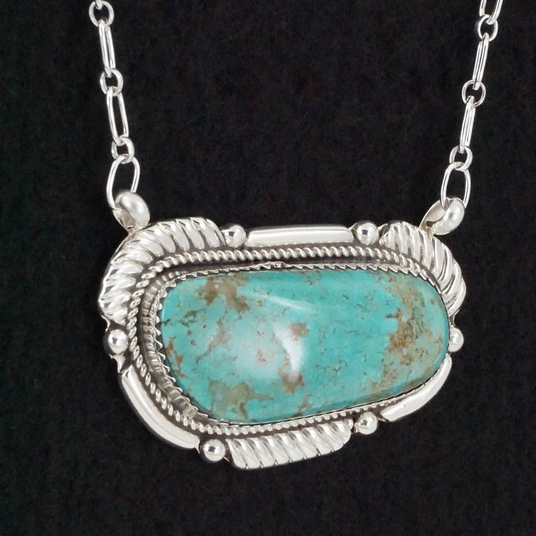 Kenny Calavaza Turquoise & Sterling Silver Necklace