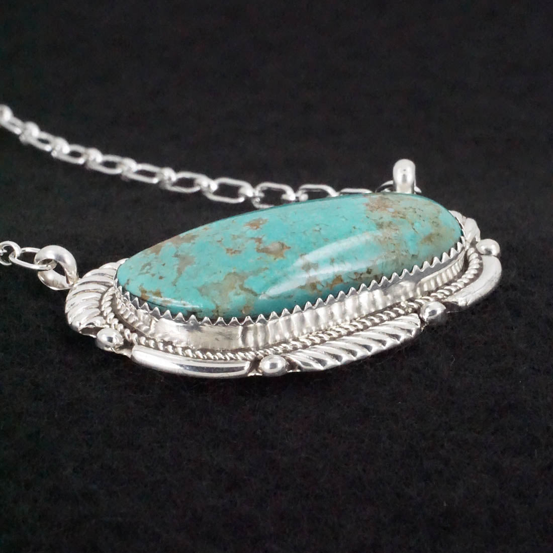 Kenny Calavaza Turquoise & Sterling Silver Necklace