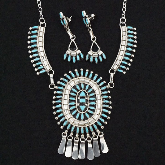 Evonne Hustito Turquoise & Sterling Silver Necklace & Earrings