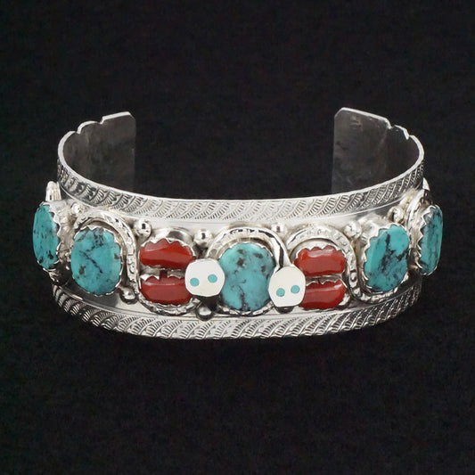 Joy Calavaza Turquoise, Coral & Sterling Silver Bracelet