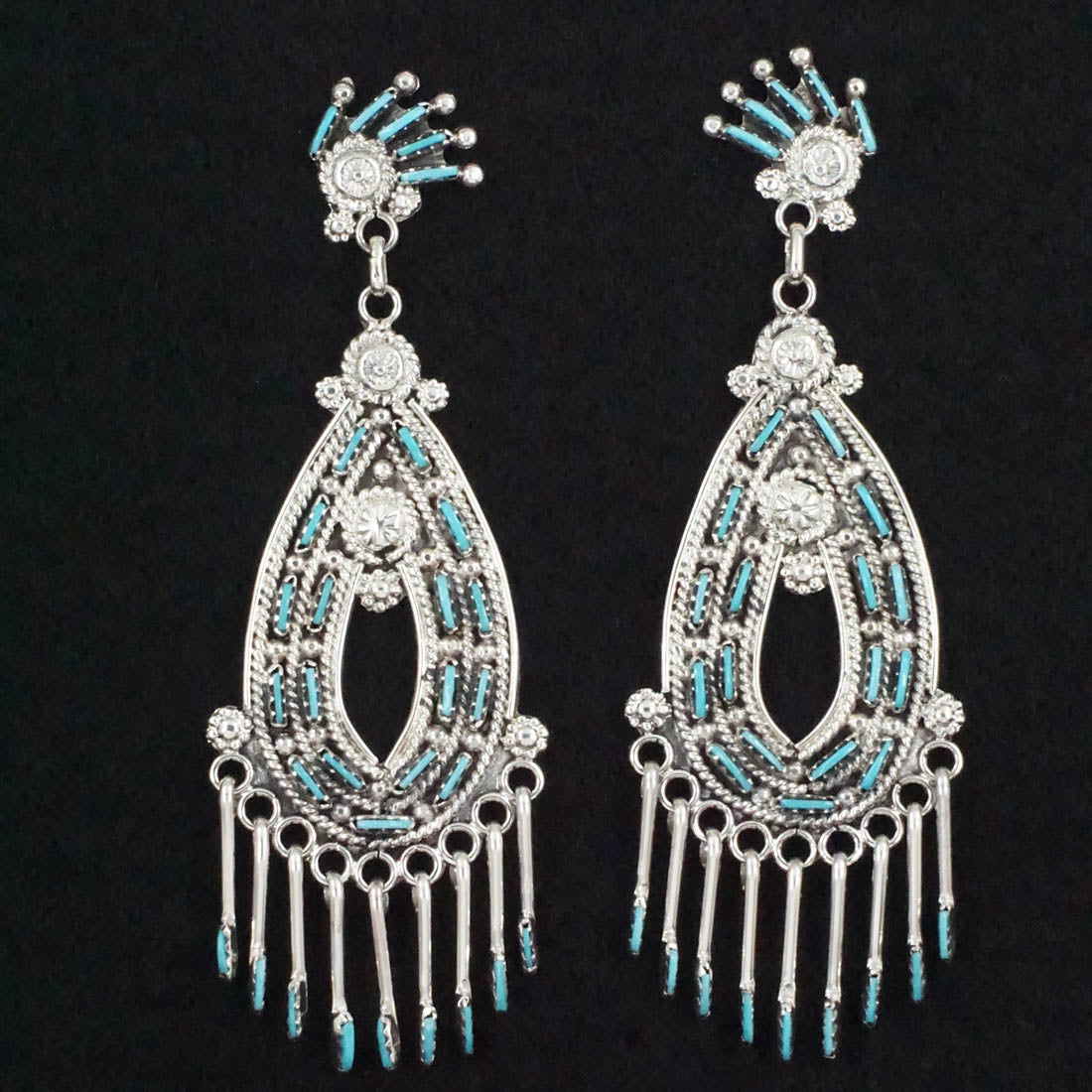 Kevin Leekity Turquoise & Sterling Silver Earrings