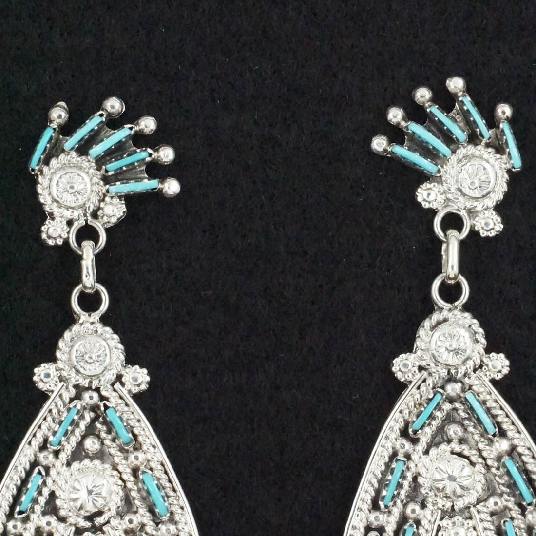 Kevin Leekity Turquoise & Sterling Silver Earrings