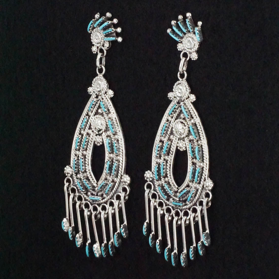 Kevin Leekity Turquoise & Sterling Silver Earrings