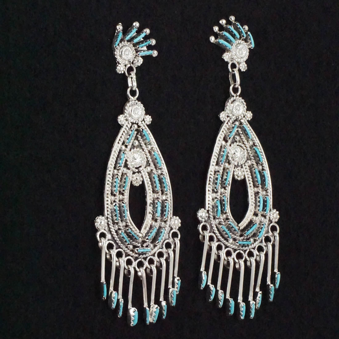 Kevin Leekity Turquoise & Sterling Silver Earrings