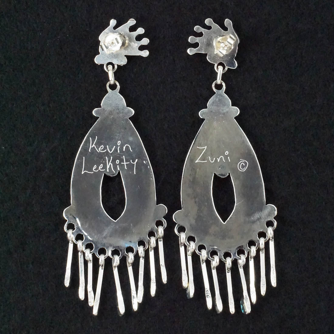 Kevin Leekity Turquoise & Sterling Silver Earrings