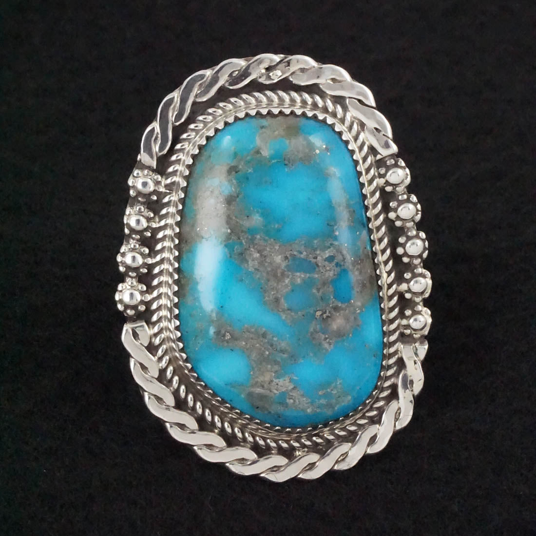 Leslie Nez Turquoise & Sterling Silver Ring Size 9.75