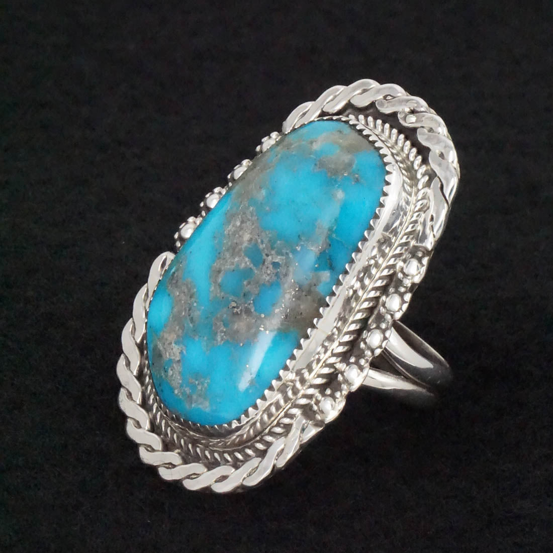 Leslie Nez Turquoise & Sterling Silver Ring Size 9.75