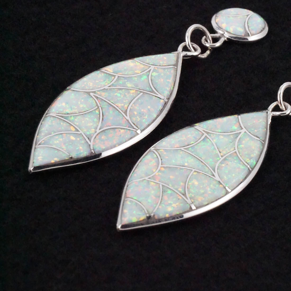 Keith Davis Opalite & Sterling Silver Earrings