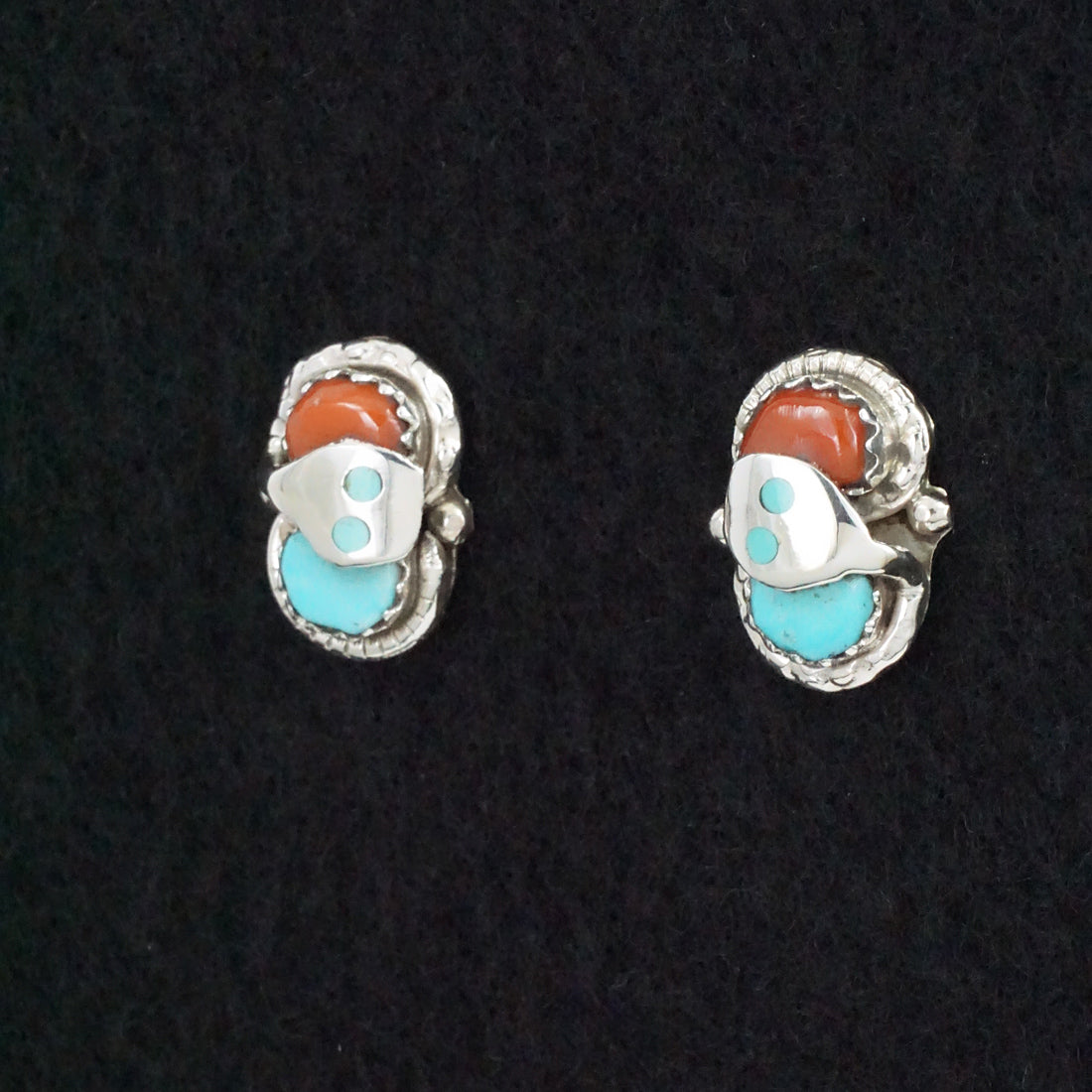 Joy Calavaza Turquoise, Coral & Sterling Silver Earrings