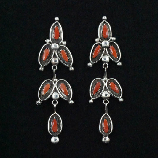 Viola Bobelu Coral & Sterling Silver Earrings