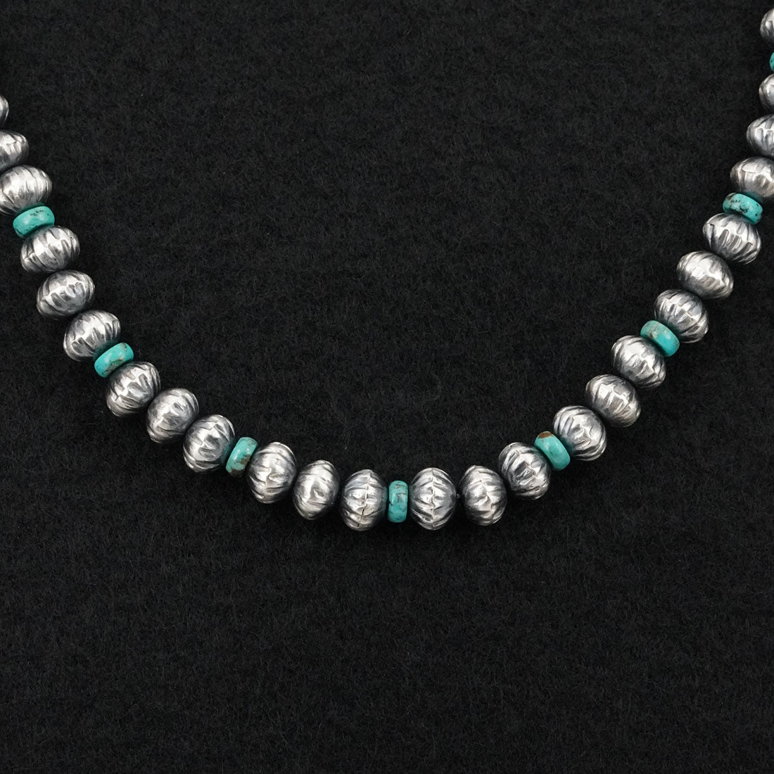 Tonisha Haley Turquoise & Sterling Silver Navajo Pearl Necklace 20"