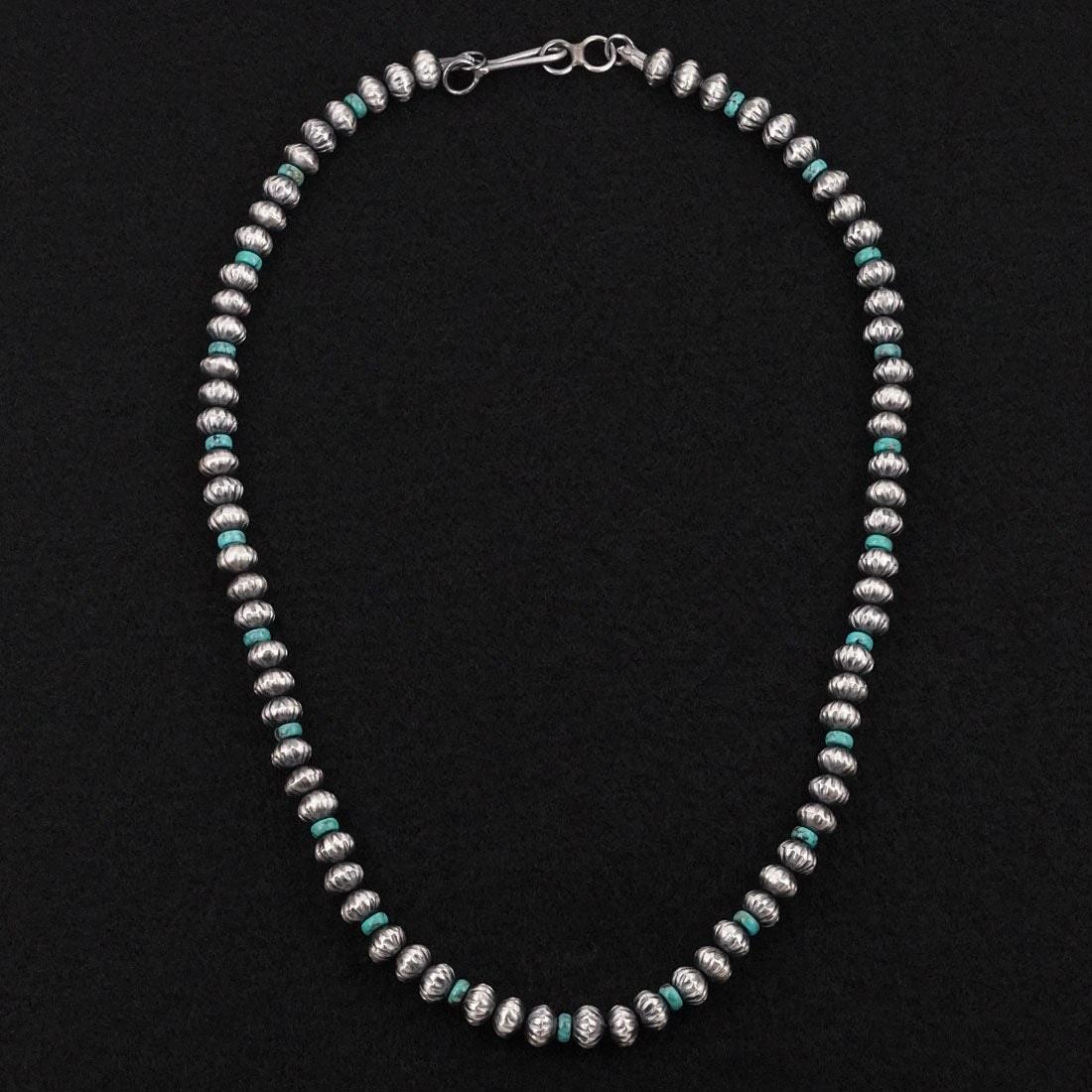 Tonisha Haley Turquoise & Sterling Silver Navajo Pearl Necklace 20"