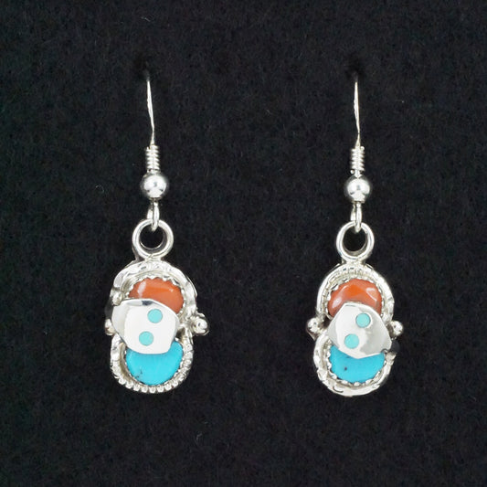 Joy Calavaza Turquoise, Coral & Sterling Silver Earrings