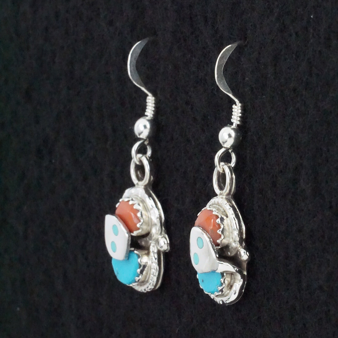 Joy Calavaza Turquoise, Coral & Sterling Silver Earrings