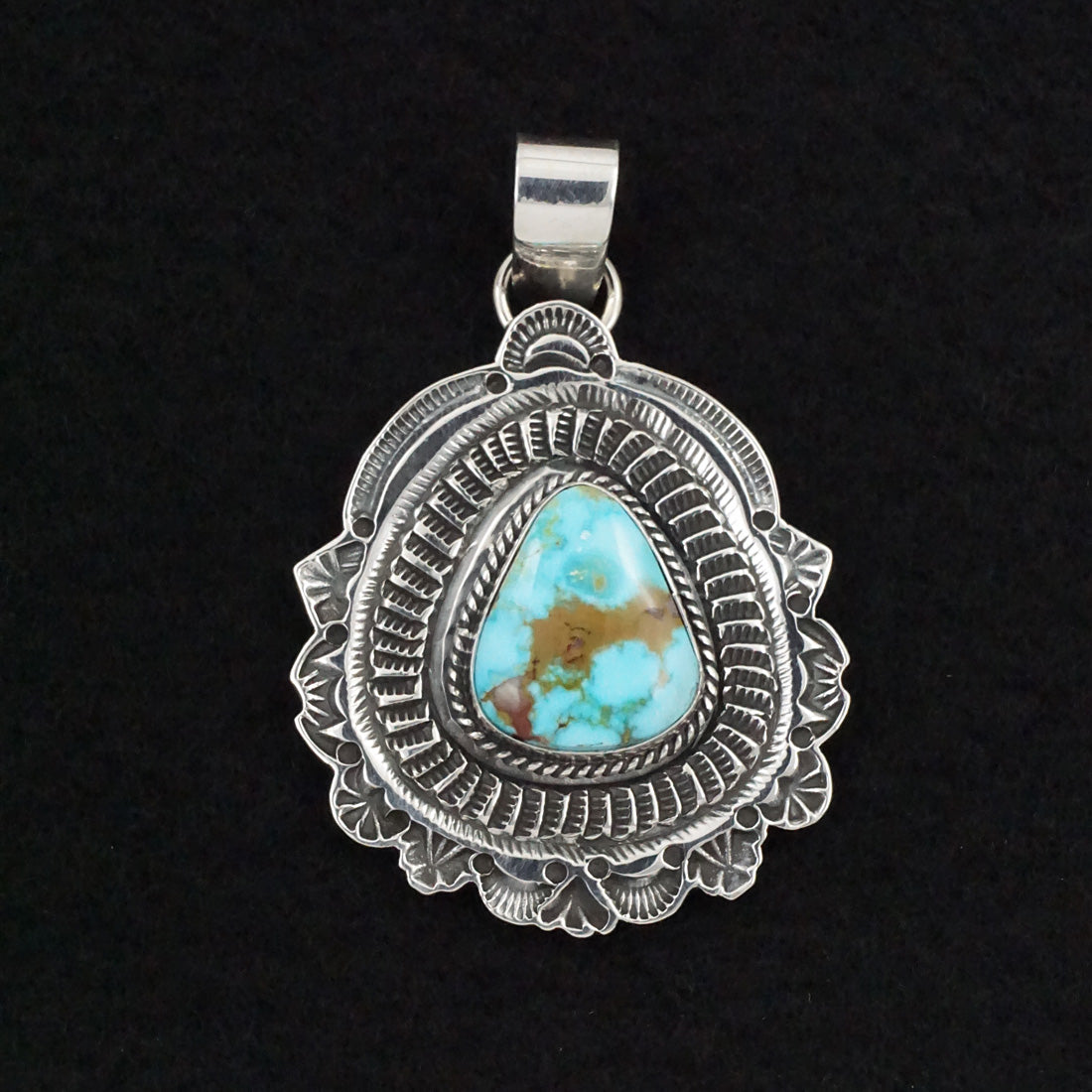 Leonard Maloney Turquoise & Sterling Silver Pendant