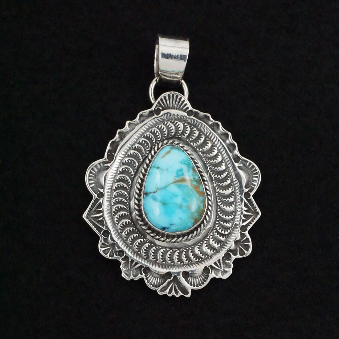 Leonard Maloney Turquoise & Sterling Silver Pendant