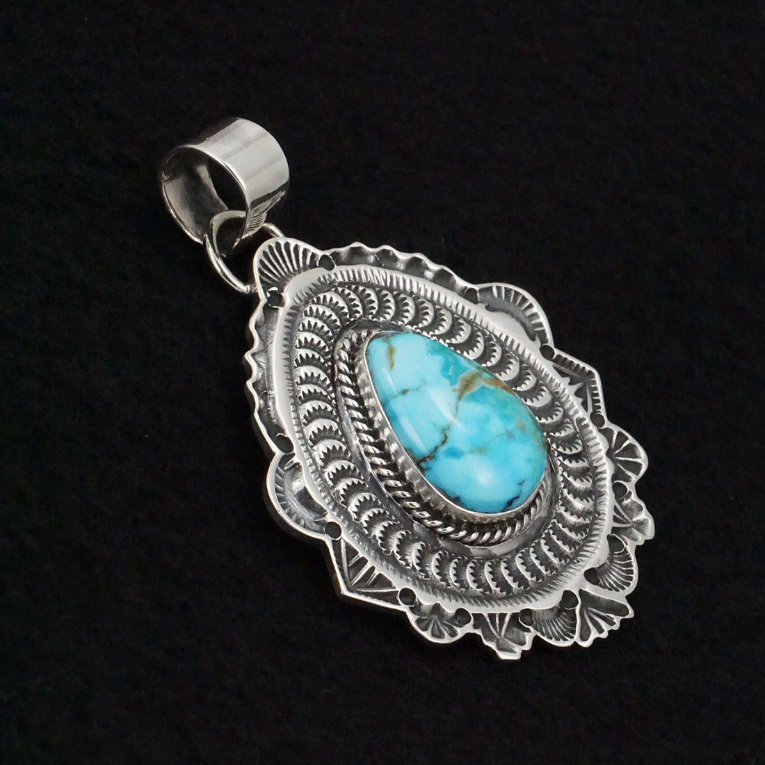 Leonard Maloney Turquoise & Sterling Silver Pendant