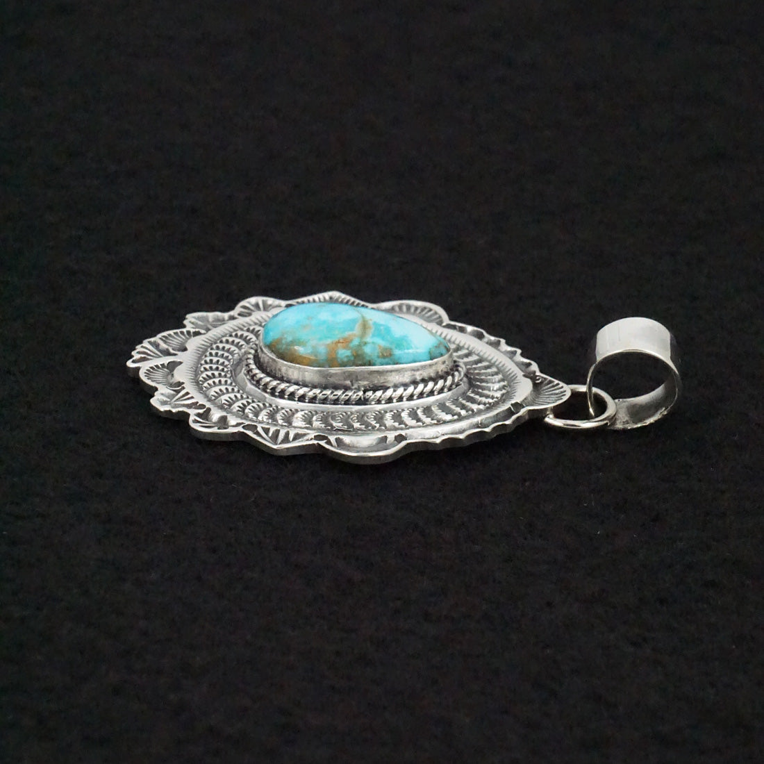 Leonard Maloney Turquoise & Sterling Silver Pendant