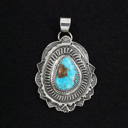 Leonard Maloney Turquoise & Sterling Silver Pendant