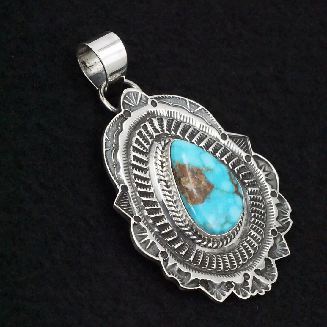 Leonard Maloney Turquoise & Sterling Silver Pendant