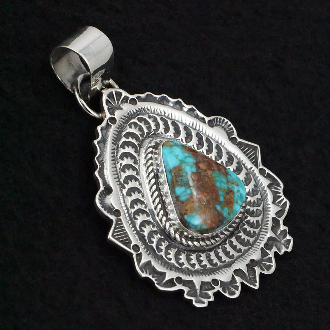 Leonard Maloney Turquoise & Sterling Silver Pendant