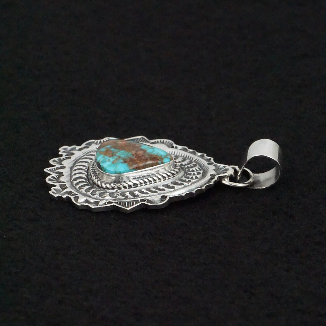 Leonard Maloney Turquoise & Sterling Silver Pendant