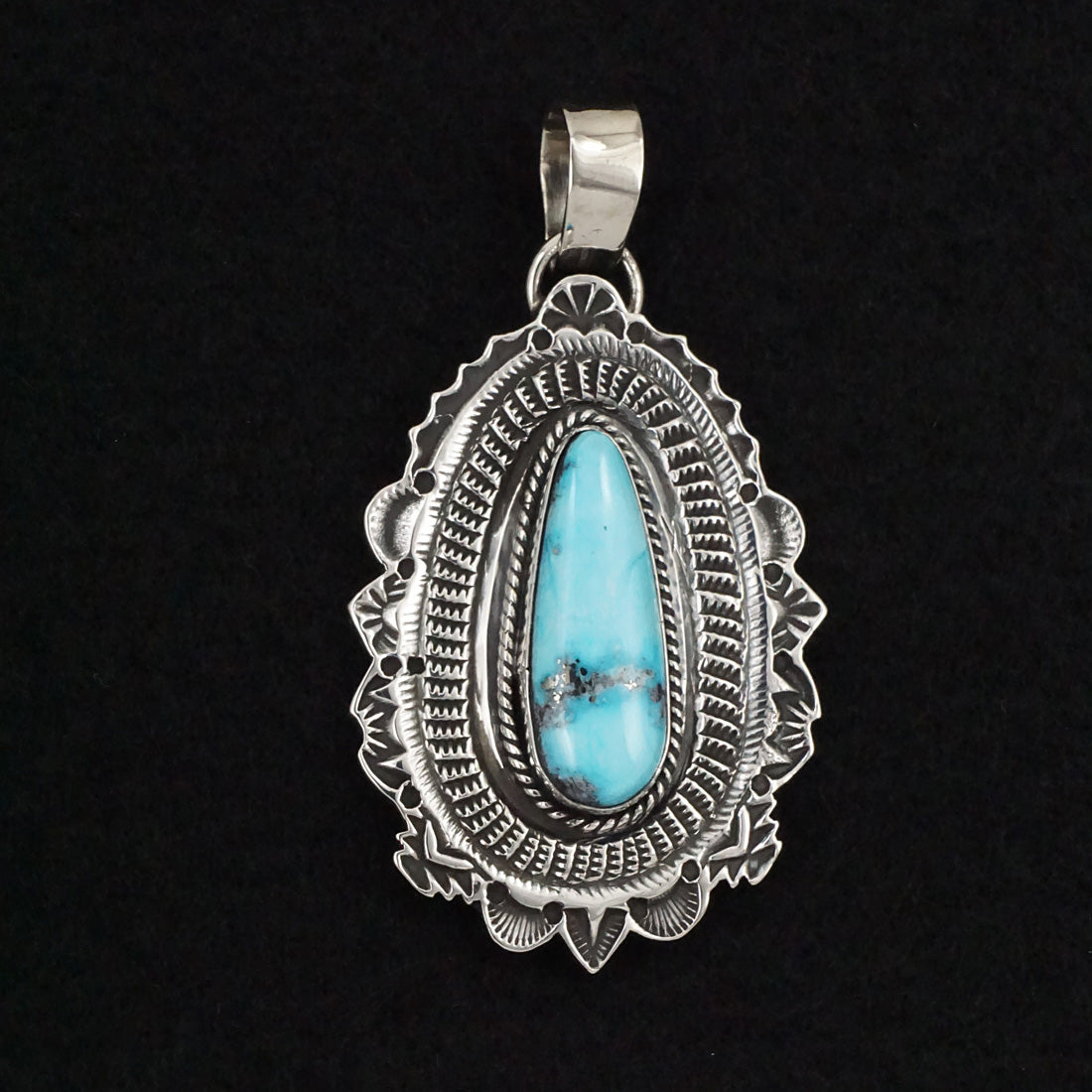 Leonard Maloney Turquoise & Sterling Silver Pendant