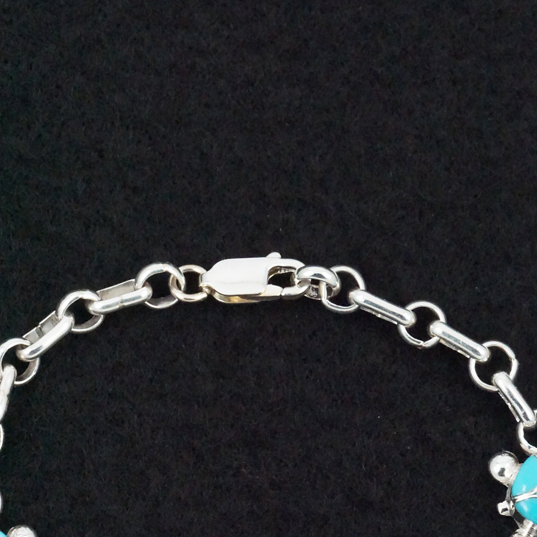 Amelida Peynetsa Turquoise & Sterling Silver Link Bracelet