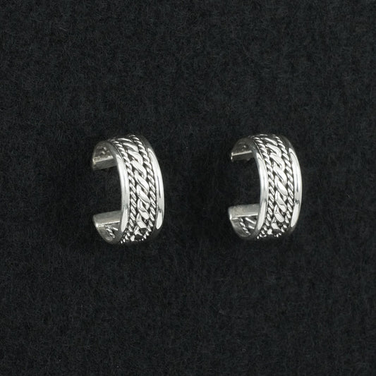 Elaine Tahe Sterling Silver Hoop Earrings