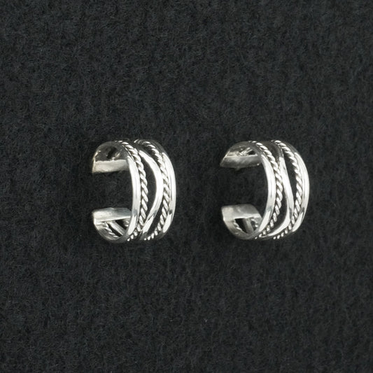 Elaine Tahe Sterling Silver Hoop Earrings