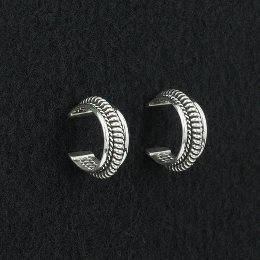 Elaine Tahe Sterling Silver Hoop Earrings