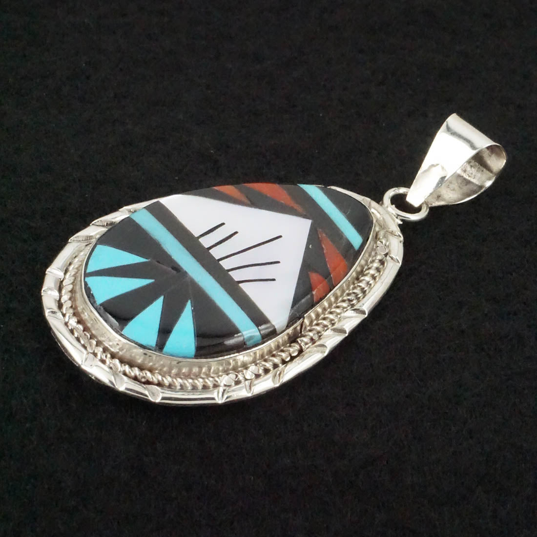 Gladys Lamy Multi Stone & Sterling Silver Pendant