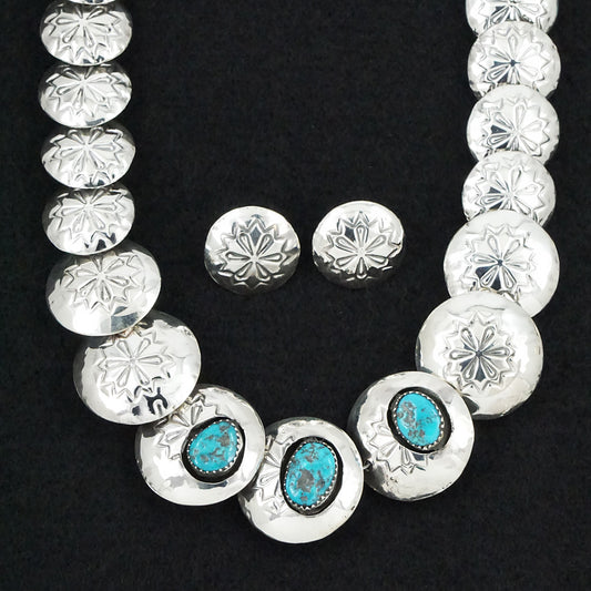 Tim Thompson Turquoise & Sterling Silver Necklace & Earrings Set