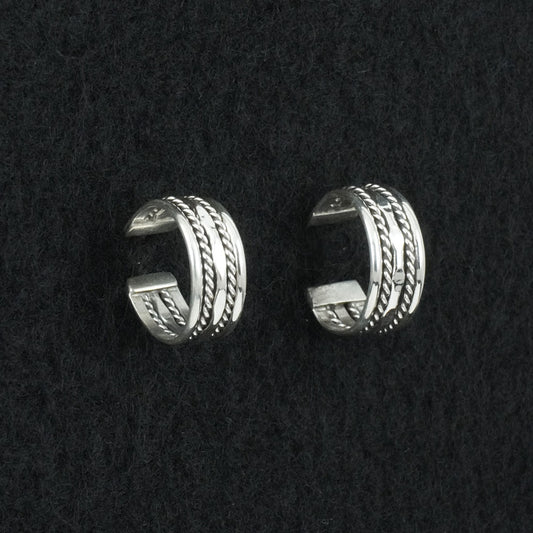 Elaine Tahe Sterling Silver Hoop Earrings