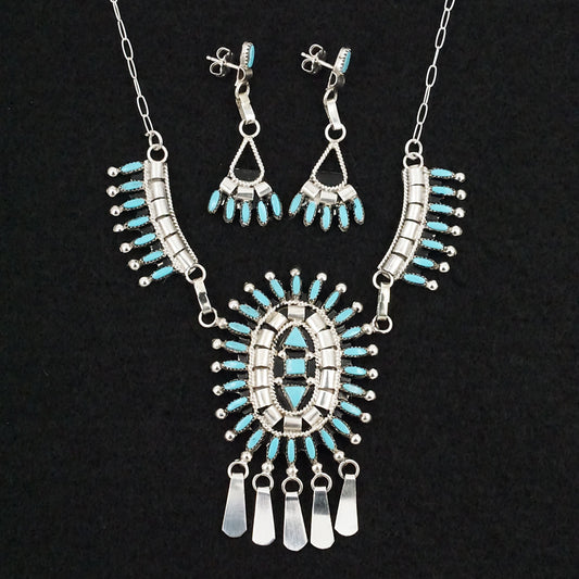 Evonne Hustito Turquoise & Sterling Silver Necklace & Earrings