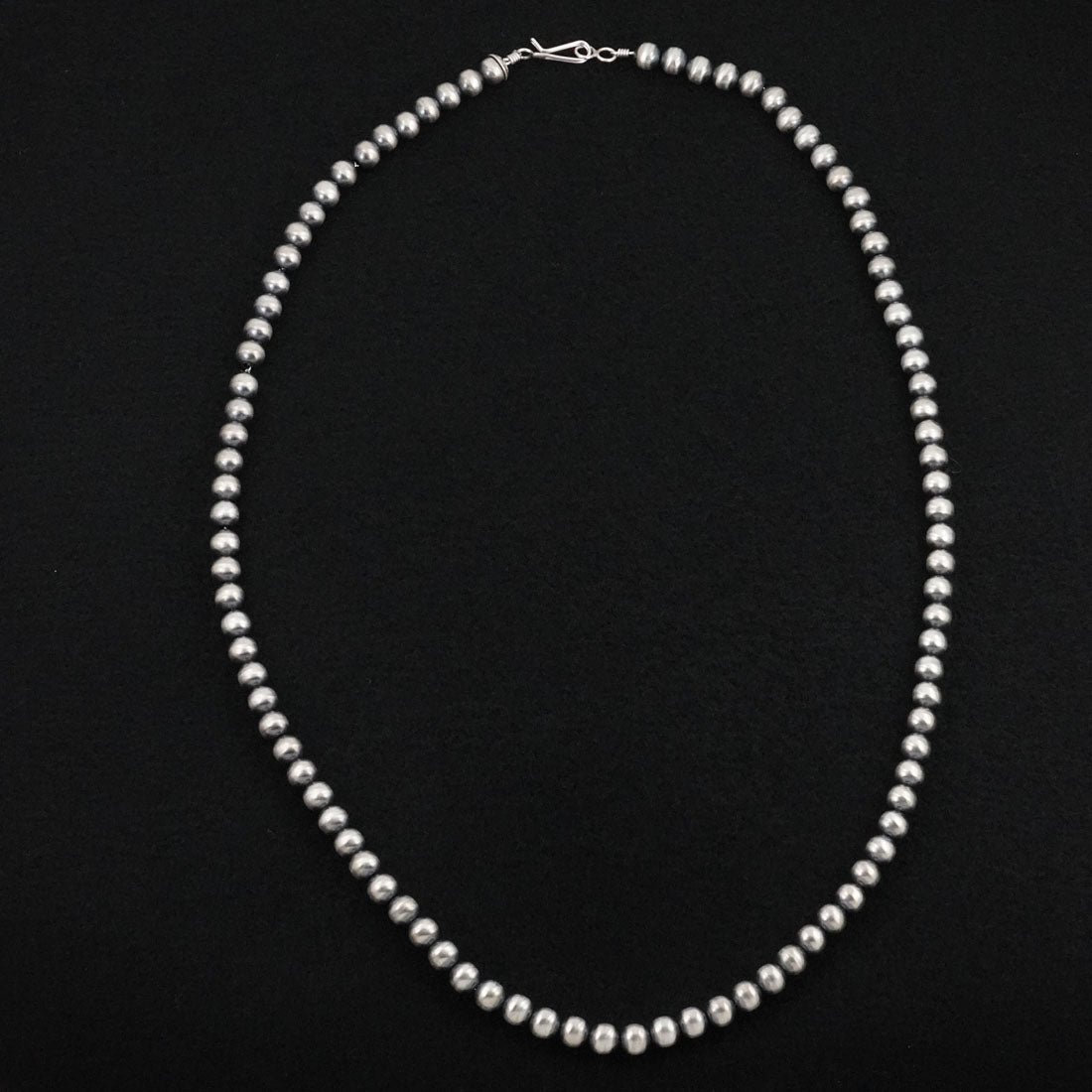 Dorinda Mariano Sterling Silver Navajo Pearl Necklace 28"