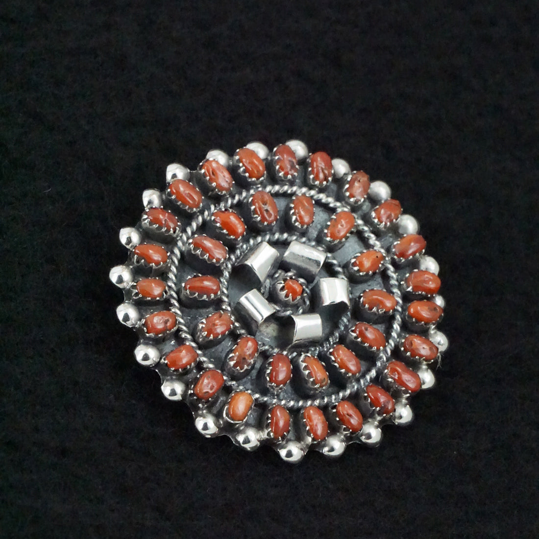 Lorencita Walela Coral & Sterling Silver Pin/Pendant