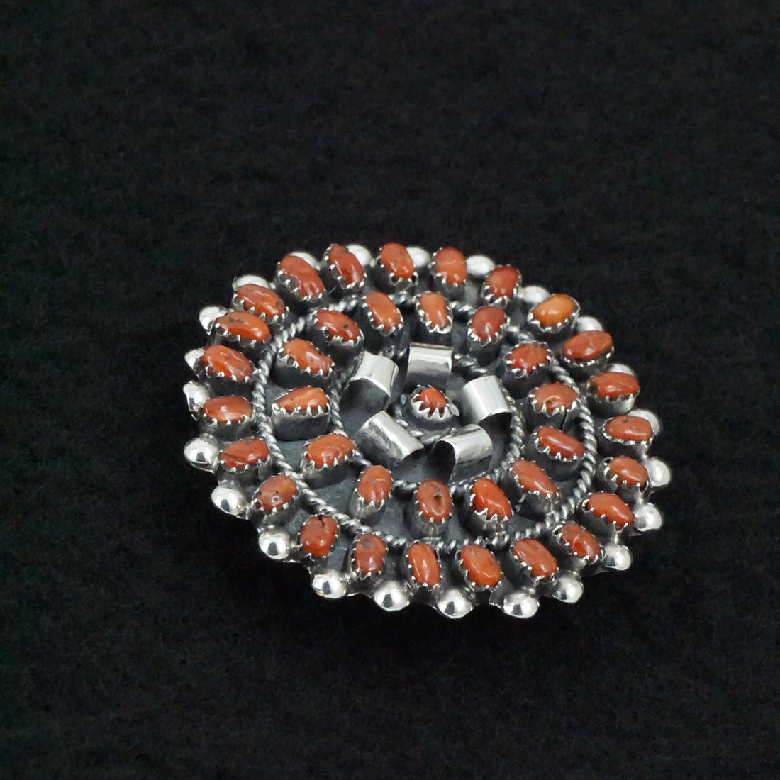 Lorencita Walela Coral & Sterling Silver Pin/Pendant