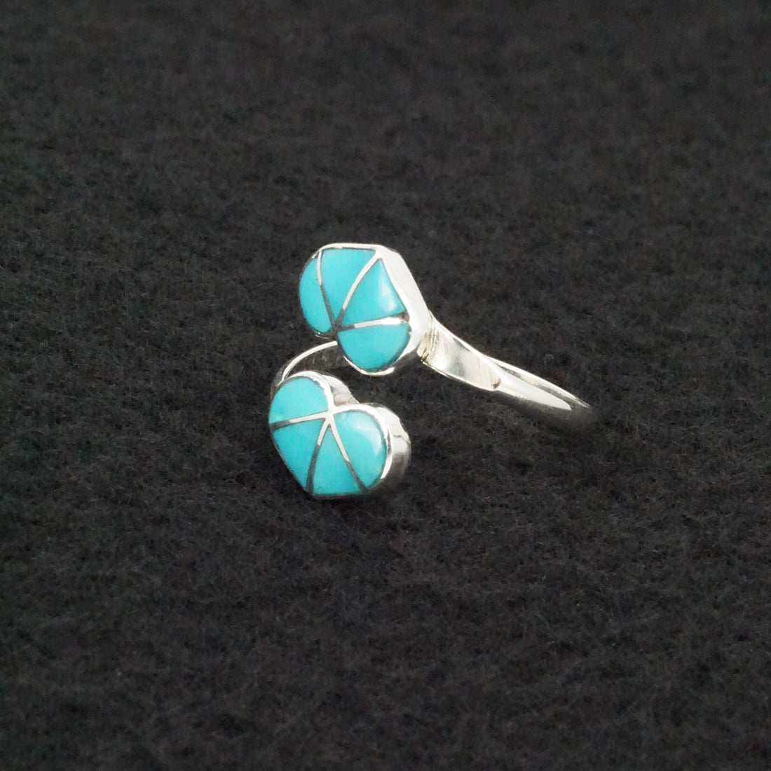 Gina Dosedo Turquoise & Sterling Silver Ring Size Adjustable