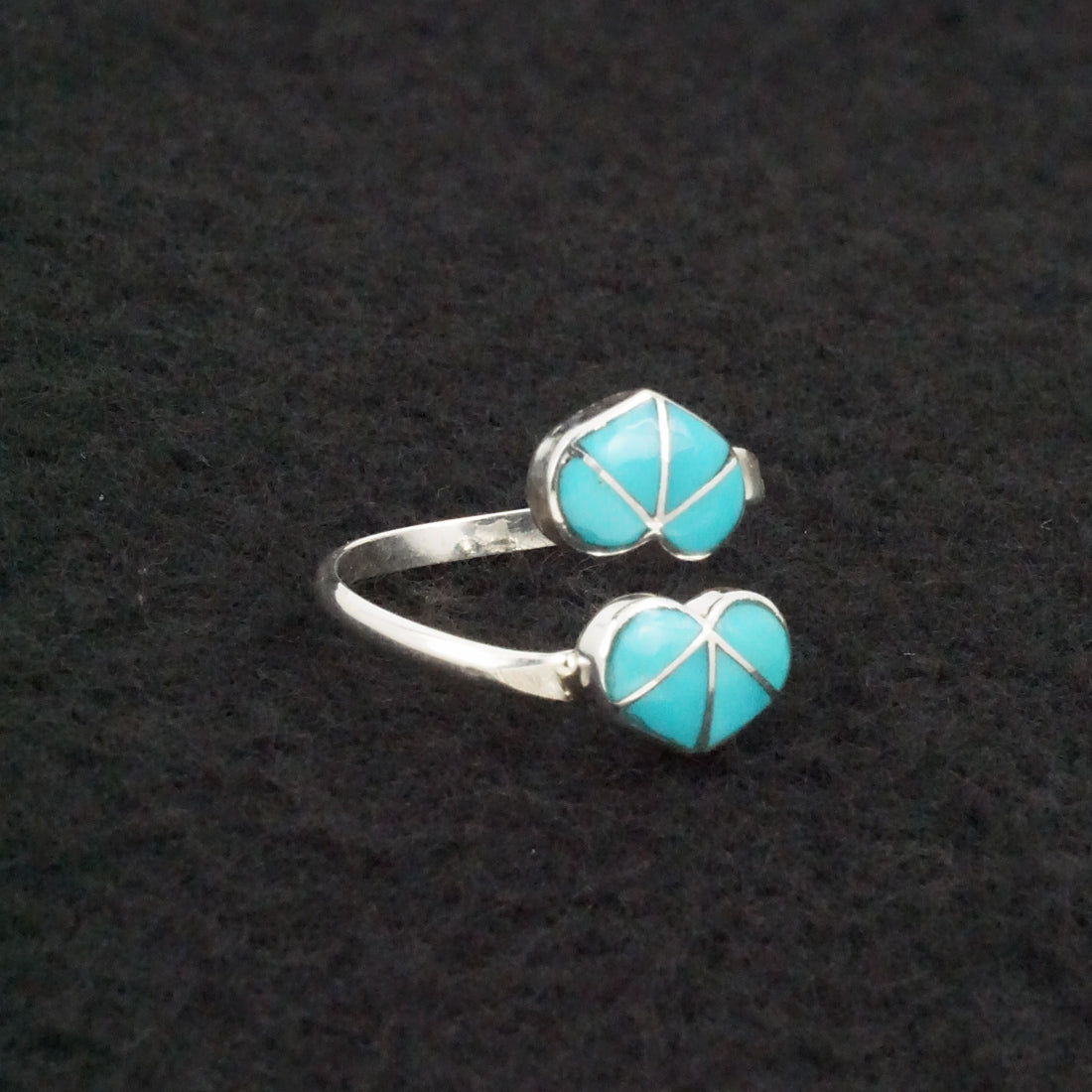 Gina Dosedo Turquoise & Sterling Silver Ring Size Adjustable