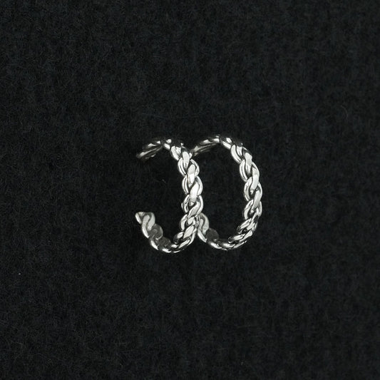 Elaine Tahe Sterling Silver Hoop Earrings