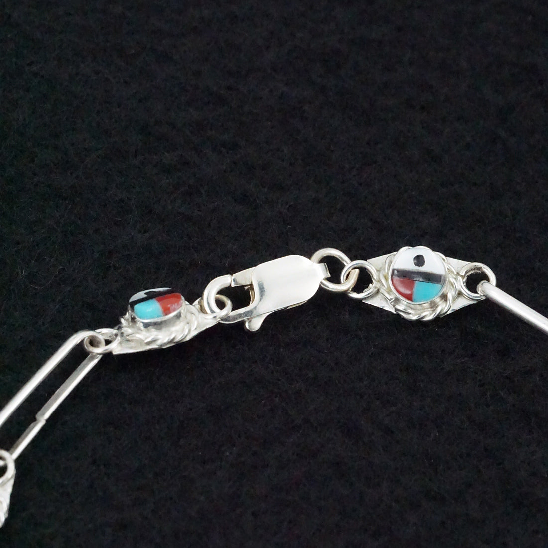 Devoria Bowekaty Multi-Stone & Sterling Silver Link Bracelet