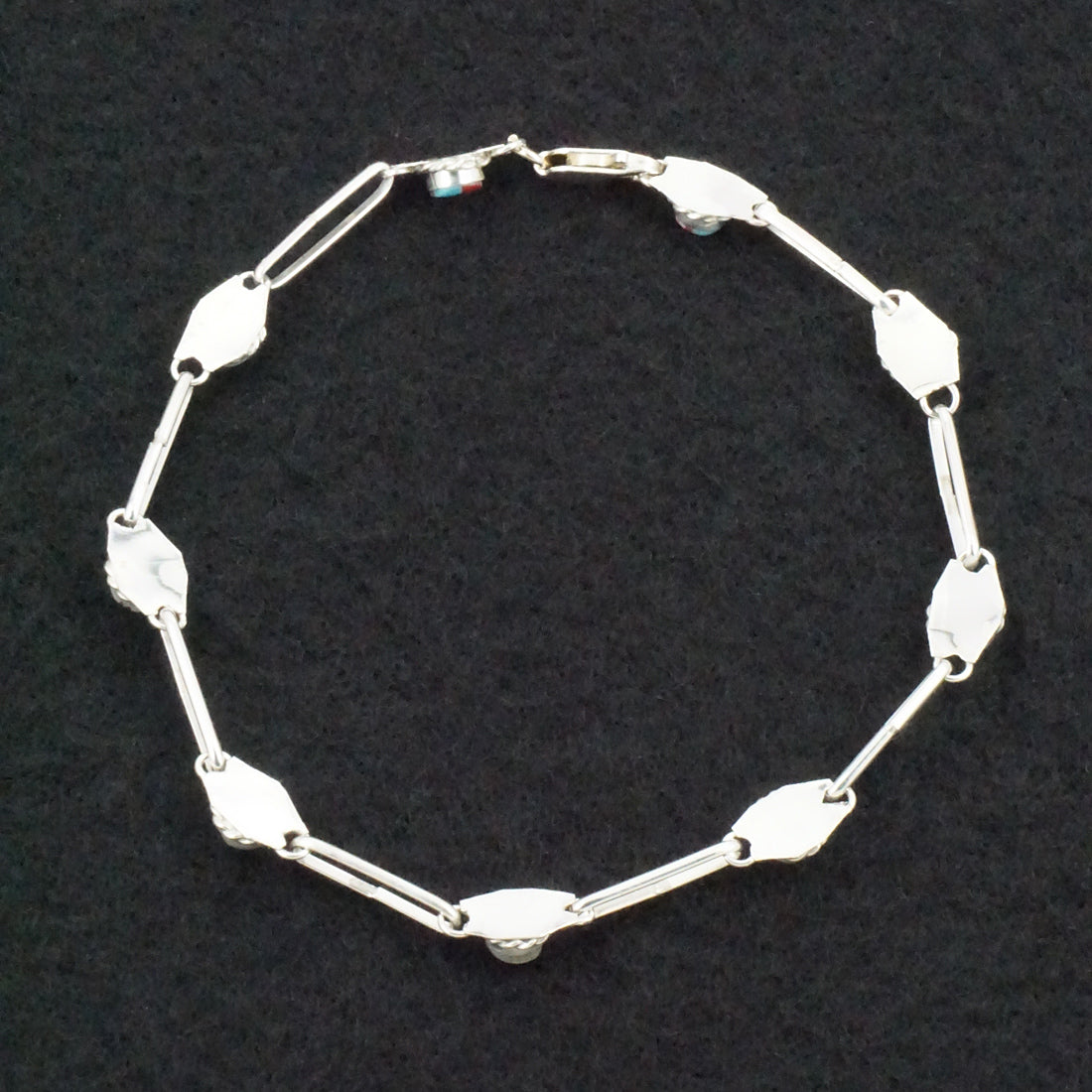 Devoria Bowekaty Multi-Stone & Sterling Silver Link Bracelet