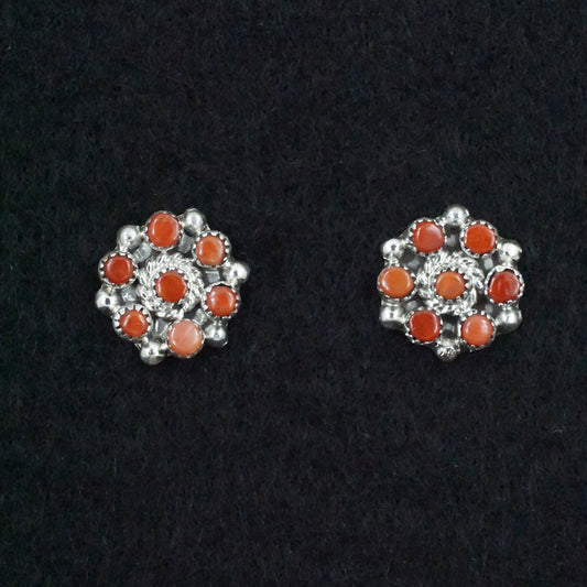 Olivia Qualo Coral & Sterling Silver Earrings