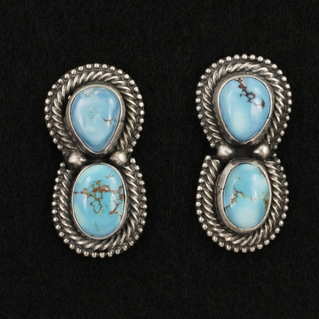 Darrin Livingston Turquoise & Sterling Silver Squash Blossom Set