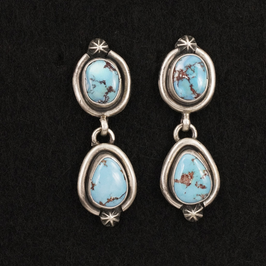 Darrin Livingston Turquoise & Sterling Silver Squash Blossom Set