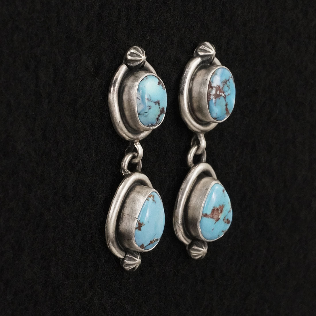 Darrin Livingston Turquoise & Sterling Silver Squash Blossom Set